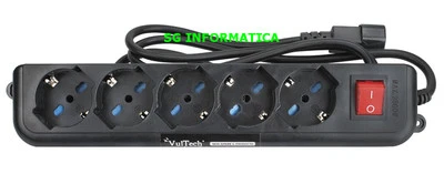 SCARPETTA Vultech UPS MU-UPS01 Multipresa 5 prese Bipasso Schuko 10/16A Ciabatta