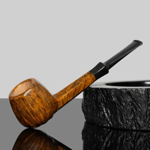 MUXIANG Glatte Lovat-Pfeife aus Bruyèreholz Tabakpfeife gerader Schaft Ebonit - Picture 1 of 7