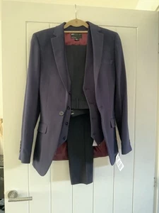 mens ASOS NAVY 3 PIECE SUIT SIZE 32"R CHEST 30" WAIST 32" LEG - Picture 1 of 9