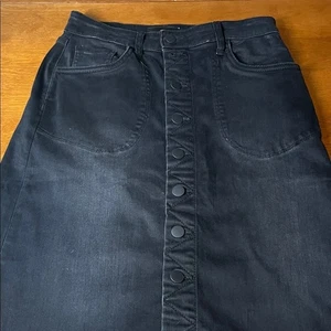Neu mit Etikett Kut from the Kloth Jeansrock rosa schwarz Knopfleiste Größe 0 - Bild 1 von 7