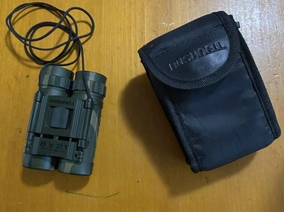 Bushnell 8x21 Compact Camo Binoculars 378 ft at 1000 Yards w/Black Belt Case - Image 1 of 4