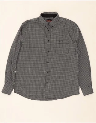 PIERRE CARDIN Mens Regular Fit Shirt 2XL Black Check Cotton FL09 - Image 1 of 3