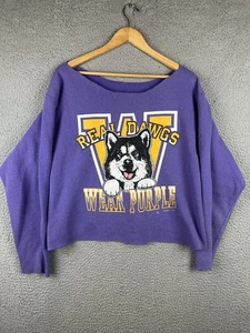 Sudadera Vintage 1992 University Washington Huskies UW Mediana Púrpura - Imagen 1 de 5