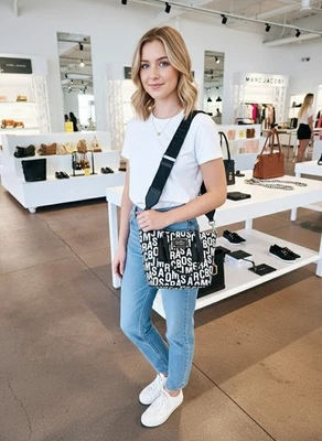 Lo último Bolso Bandolera Pequeño Marc Jacobs Negro Blanco Monograma Foto 1 de 4