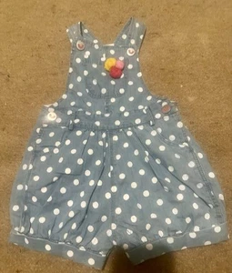 Jack & Milly Overalls Denim Polka Dot Overalls Size 00 - Picture 1 of 7