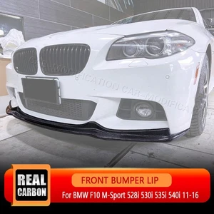 For BMW F10 550i 530i 528i M Sport 2011-16 REAL CARBON Front Bumper Lip Spoiler - Foto 1 di 16