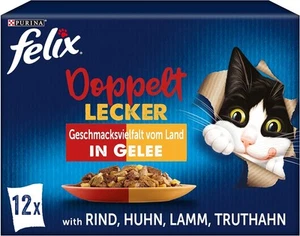 FELIX 6er Pack Doppelt Lecker Nassfutter Gelee Sortenmix Katzen 6x12x85g - Bild 1 von 8