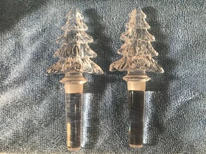 Christmas Tree Lead Crystal Bottle Stoppers set of 2 Mikasa max3055 - Picture 1 of 5