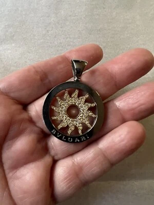 Bvlgari Bulgari 18K Yellow Gold Steel Diamond Tondo Sun Pendant Necklace - Image 1 of 4