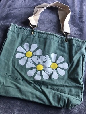 Bolsa tote versículo bíblico verde 100% algodão  - Imagem 1 de 4