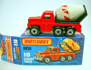 Matchbox Superfast Nr. 19C Cement Truck rot graue Trommel ohne Scheiben in Box - Bild 1 von 5