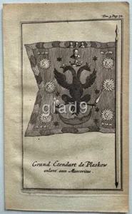 1721 Gran Estándar Ruso de Pskov Grabado Antiguo - Imagen 1 de 2