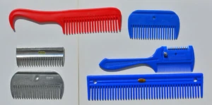 Grooming Comb Set, Stripping Comb, 4"& 9" Poly Comb, Alum. Mane Comb & Pulling - Picture 1 of 7