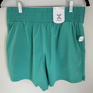 Xersion Womens MED Quick Dry Running Short Wide Waist 4" Short Columbia Green - Picture 1 of 9