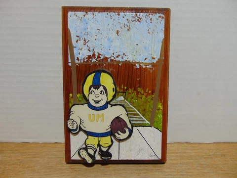 Something Else University Of Michigan 3D Wood Plaque Hand Painted Signed 1976 Cover