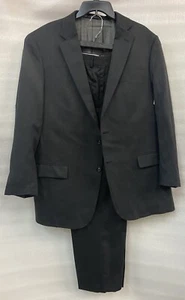 Hart Shaffner Marx Suit Mens 44L Gray Black Wool 2 Pc $600+ - Picture 1 of 6