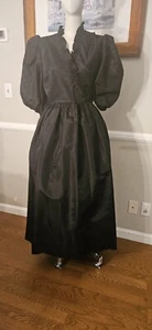 Vintage 1970s Black Maxi Dress With Accordian Pleating By Edith Flagg As... - Picture 1 of 7