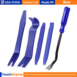5Pcs Car Trim Removal Tool Kit Interior Door Panel Pry Clip Fastener Removal Set - Picture 1 of 6