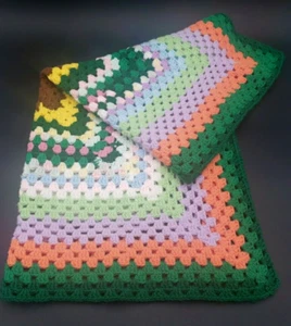 Blanket/Throw Handmade Multicolor 34 inchx34 inch Pre-Owned - Picture 1 of 13