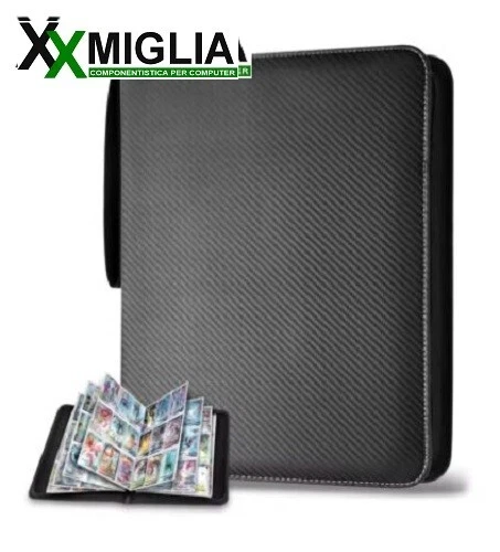 Raccoglitore di carte da 900 tasche con cerniera, porta carte e figurine Nero - Immagine 1 di 1