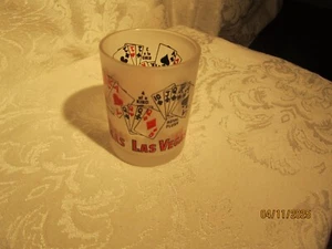 Vaso de chupito de vidrio clasificaciones tarjetas vintage de Las Vegas hecho en Taiwán - Imagen 1 de 7