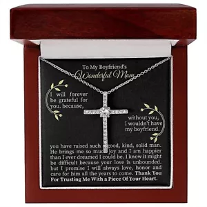 To My Boyfriend's Mom Necklace, Mother in Law Jewelry Gift for Christmas, Card t - Picture 1 of 11
