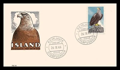 Iceland 1966 FDC, Sea-Eagle. Lot # 1. - Image 1 of 2