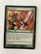 MTG FOIL 8TH EDITION WOOD ELVES NM MAGIC THE GATHERING COMMON CREATURE GREEN