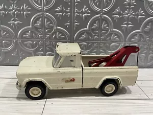 Vintage Tonka Jeep Wrecker Tow Truck Wagoneer Pressed Steel White 1960’s 9" RARE - Picture 1 of 8