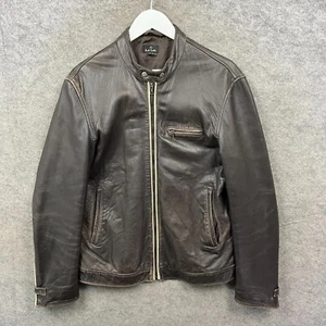 Chaqueta Paul Smith Hombre Mediana Marrón 100% Cuero Oveja Bombardero Motocicleta Abrigo - Imagen 1 de 13