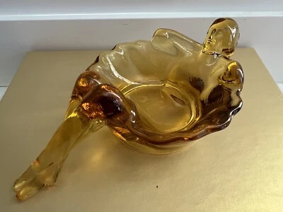 Sabonete ou bugiganga âmbar Bathing Beauty por Mosser Glass EUA - Imagem 1 de 4