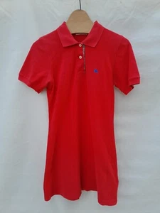 Burberry London Polo Dress Girls 16 Red Embroidered Logo Cotton Made in Spain - Picture 1 of 15