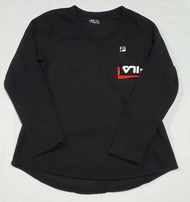 Fila Mujer Suéter Negro Poliéster Manga Larga Cálido Foto 1 de 4