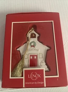 Lenox "For My Teacher" Christmas Ornament School House Design Porcelain 3.5" - Picture 1 of 7