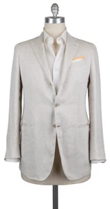 Luigi Borrelli Beige Linen Solid Sportcoat - 40/50 - (GU3B167960X) - Picture 1 of 4