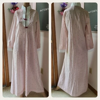 VTG 70's Christian Dior Long Cotton Nightgown Size P (Sm) - ILGWU - Image 1 of 4