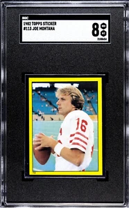 Joe Montana 1982 Topps Sticker Football NFL 49ers #113 SGC Graded 8 - Picture 1 of 2