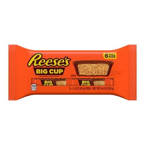 Big Cup Milk Chocolate Peanut Butter Cups Candy, Packs 1.4 oz, 6 Count - Picture 1 of 8