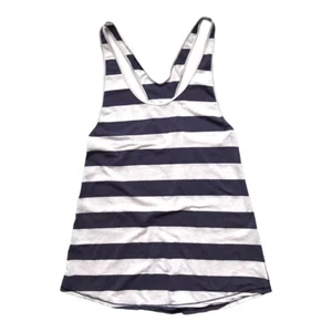 Lululemon Canotta Donna Om Scoop Scollo Rigato Racerback Taglia 4 Blu/Bianco - Foto 1 di 6