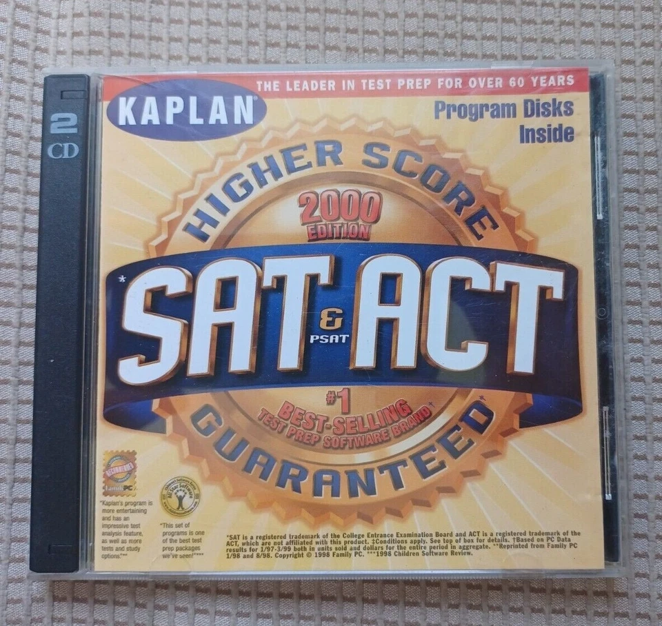 Kaplan SAT PSAT & ACT Higher Score-2000 Edition- 2CD (PC CD-Rom, Win/Mac)  - Image 1 of 1