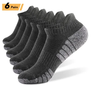 6 Pairs Sports Ankle Socks Athletic Low-cut Socks Thick Knit Socks M4B4 - Picture 1 of 22