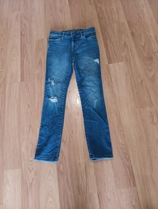 Gap Kids Girl's Jeans Sz 12 Reg Slim Straight Leg Stretch Blue Denim Distressed - Picture 1 of 7