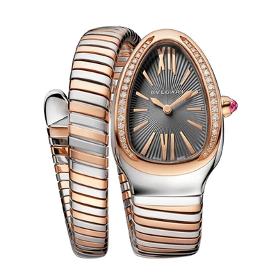 Bvlgari Serpenti TUBOGAS 102681 35mm Esfera Gris Bisel Fijo Diamante Inoxidable... Foto 1 de 2