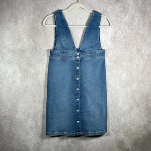 Levi's Skirtall Dress Girls 12 Blue Denim Button Sleeveless V-Neck Casual School - Picture 1 of 11
