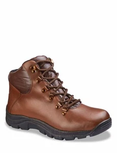 Mens Leather Waterproof Wide Fit Lace Hiker Boot by Pegasus - Picture 1 of 10