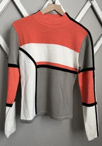 Suéter de esquí Obermeyer para mujer S mezcla de lana bloque de color cuello falso - Imagen 1 de 7