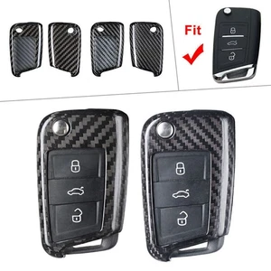 For VW 2015-up MK7 Golf Jetta Carbon Fiber Remote Key Shell Cover Case - Picture 1 of 12