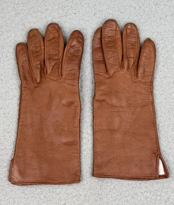 Guantes para mujer COACH de cuero marrón Foto 1 de 4