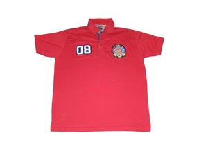 2004 Vintage Hollywood Vettorio Fratini Herren 2XL Rugby Wappen gesteppt rot Polo Shirt - Bild 1 von 8
