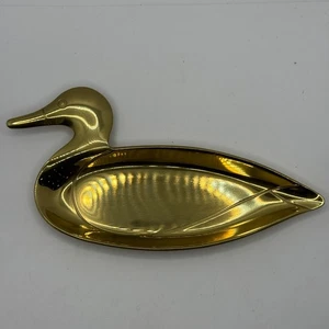 Avon Gift Collection Brass Duck Change Dish Trinket Tray Vintage Home Decor - Picture 1 of 7